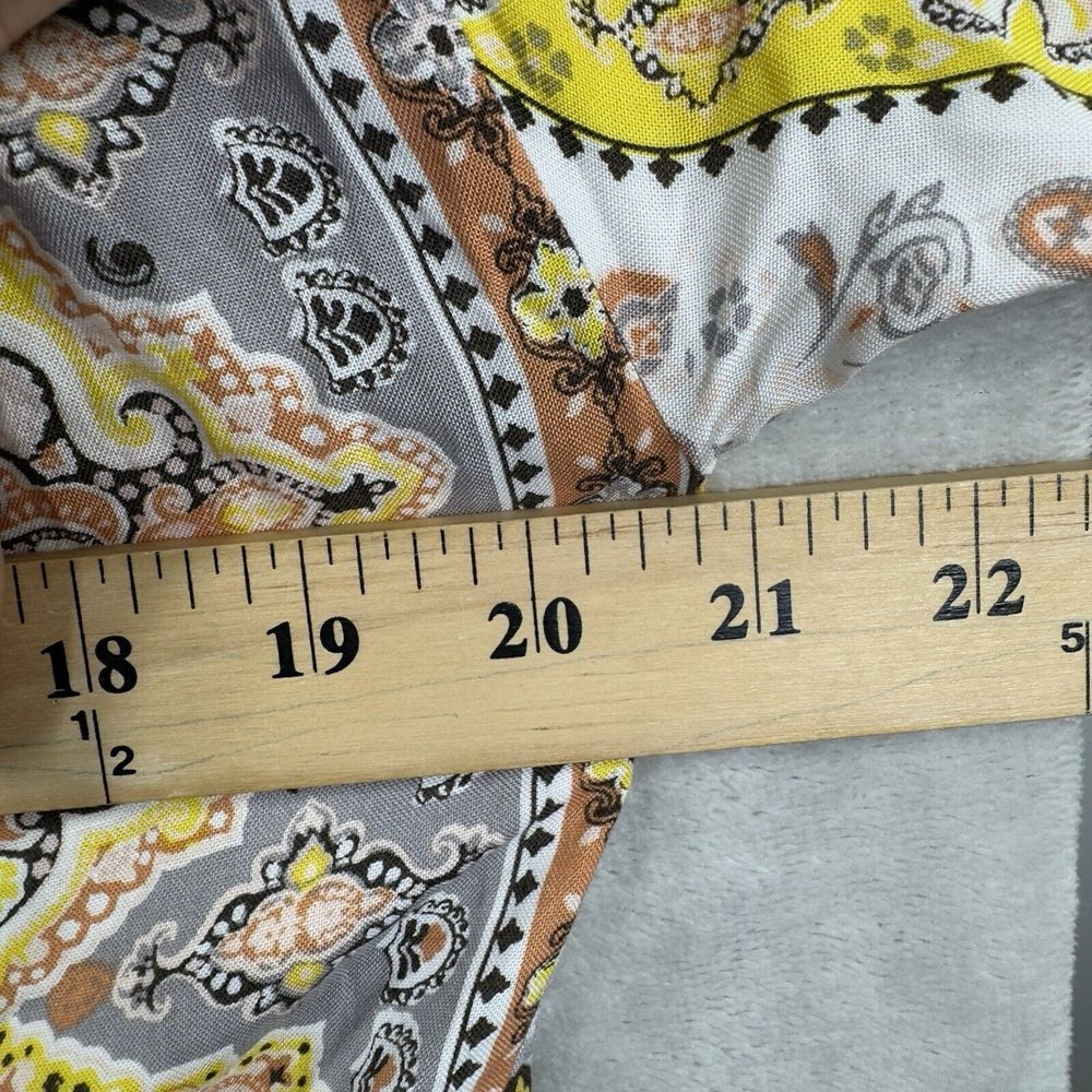Fig And Flower Tropical Tunic Blouse Button Down Womens Size M Coastal - Picture 7 of 9